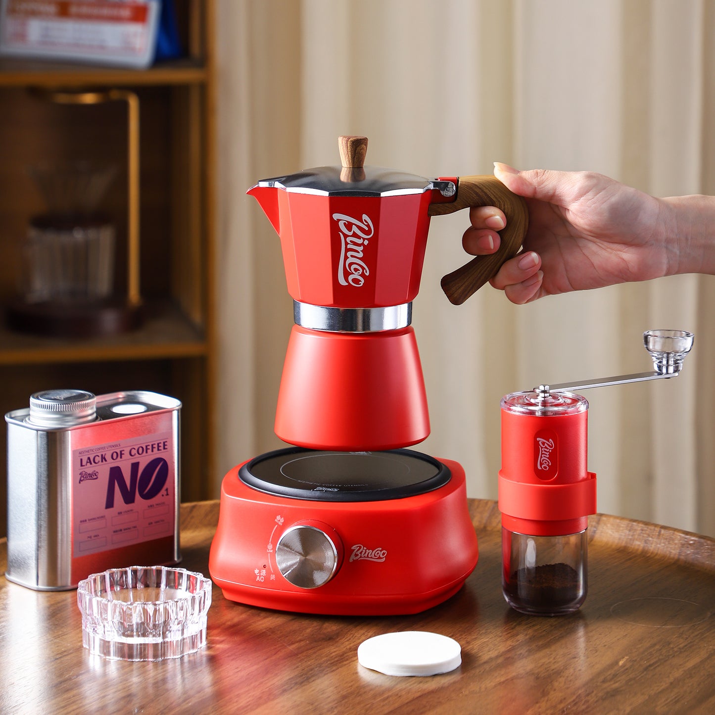 Bincoo Coffee Moka Pot, Single Valve Espresso Maker Brewed Coffee Italian Home Outdoor Kitchen Utensils Barista Accessories