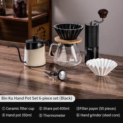 Bincoo Ceramic Pour Over Coffee Maker Set 400ml Glass Carafe with 50pcs Filter Papers