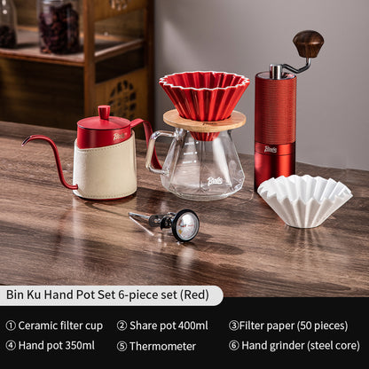 Bincoo Ceramic Pour Over Coffee Maker Set 400ml Glass Carafe with 50pcs Filter Papers