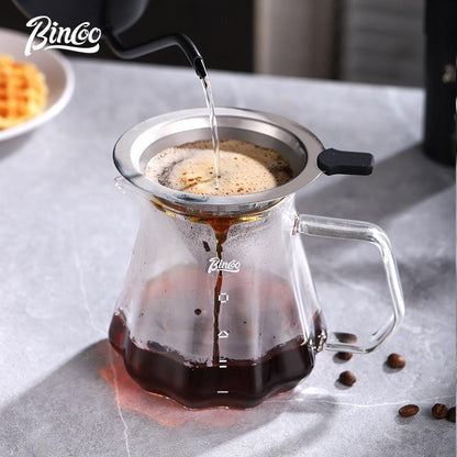 Bincoo Pour Over Coffee Filter Thickened Stainless Steel 300/800 mesh Filter Funnel