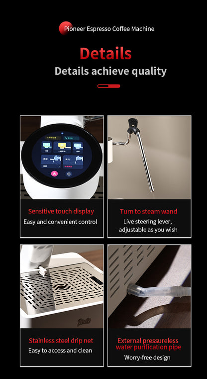 Bincoo S2 Pro Trailblazer Smart Espresso Machine | Touch Screen & Bluetooth App Dual Control Dual Boiler Coffee Brewer