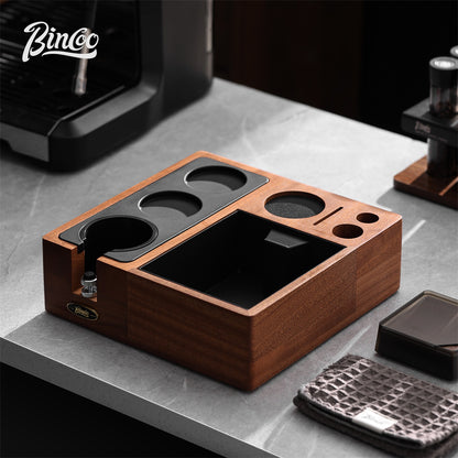Bincoo GYKF2277 Solid Wood Multi-Functional Tamping Station,Stand Only, No Coffee Accessories