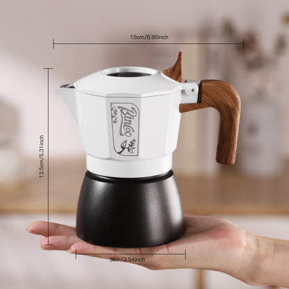 Bincoo Premium Moka Pot Set 6 Color Options Dual Valve System Compact Italian Coffee Maker for Stovetop Brewing