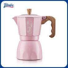 Bincoo Pink Espresso Maker Stovetop - Classic Aluminum Italian Coffee Maker,4 Cups Moka Pot for Italian and Cuban Café Brewing, Double Valve Extraction (Pink, 4 Cups)