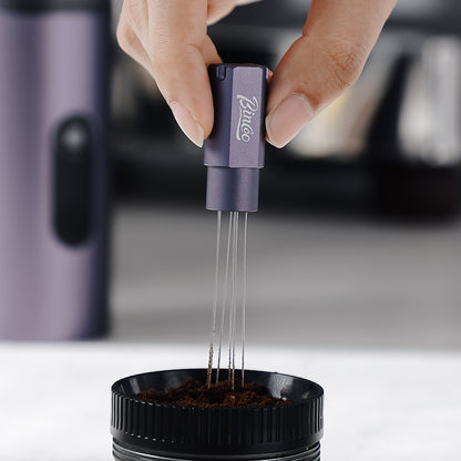Magnetic WDT Tool - Espresso Stirrer Tool, WDT Espresso Distribution Tool with 6 Stainless Steel Needles and Metal Plate,Easy to Storage and Strong Magnetic