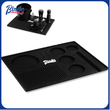 Bincoo GYKF1344 Multifunction Espresso Tamper Mat-Non-Slip Silicone Coffee Tamper Mat All in One-Tamping Pad for Barista Tool Home Kitchen Bar Coffee Shop (Black)