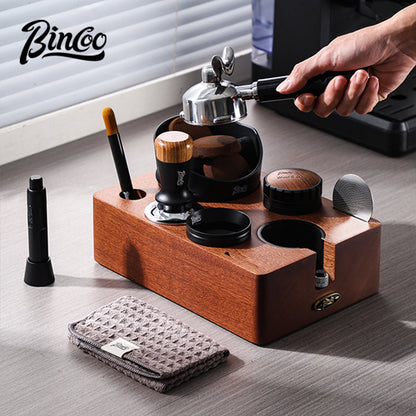 Bincoo GYKF2032 Solid Wood Multi-Functional Tamping Station,Stand Only, No Coffee Accessories