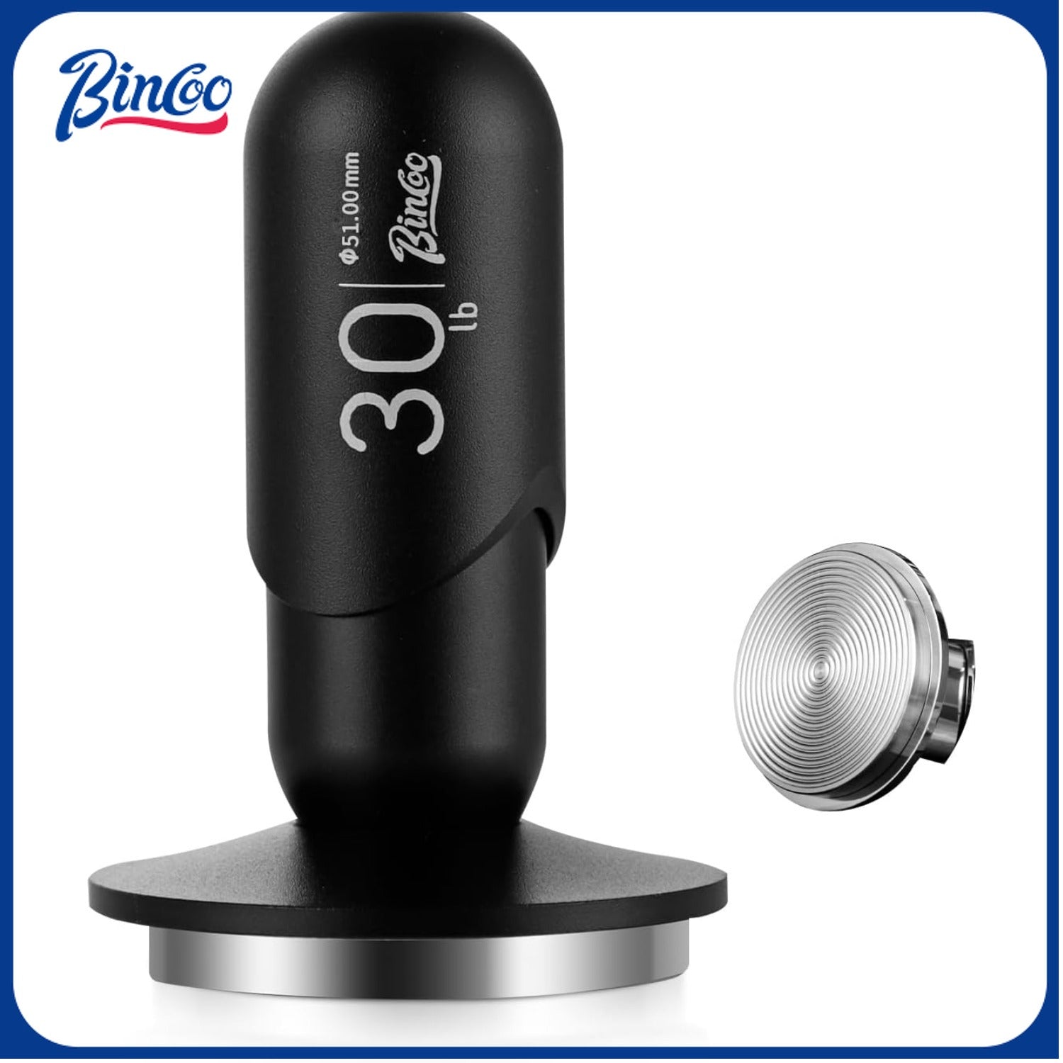 Bincoo Espresso Coffee Tamper 51mm,30lb Spring-Loaded Calibrated Tamp ...