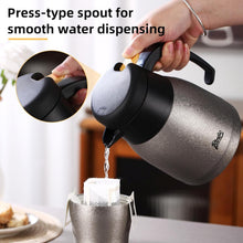 Bincoo 34oz Thermal Coffee Carafe with Brush-Insulated Stainless Steel Vacuum Kettle for Keeping Hot and Cold,Double Walled Vacuum Coffee and Tea Beverage (Sliver)