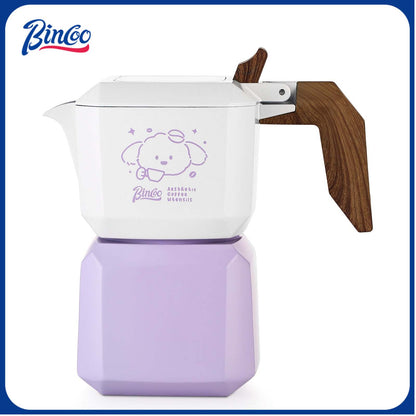 BINCOO Double Valve Moka Pot Household Italian Electric Ceramic Stove Coffee Pot Portable Small Coffee Machine  2Cups