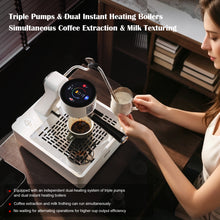 Bincoo Espresso Machine with Touch Screen | 15‑Bar Extraction, Milk Steam Wand, Compact Semi‑Automatic Coffee Maker for Home Barista