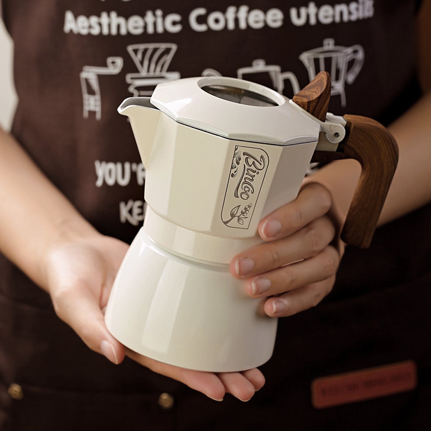 Bincoo Premium Moka Pot Set 6 Color Options Dual Valve System Compact Italian Coffee Maker for Stovetop Brewing