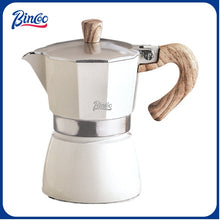 Bincoo Double Valve Moka Pot - High Pressure Stovetop Espresso Maker with Rich Crema, Italian Style Coffee Pot with Wood Handle, Food-Grade Aluminum for Home Brewing