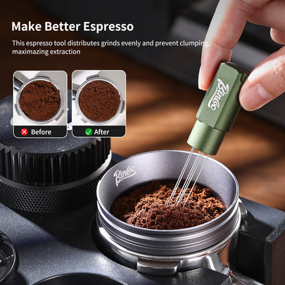 Magnetic WDT Tool - Espresso Stirrer Tool, WDT Espresso Distribution Tool with 6 Stainless Steel Needles and Metal Plate,Easy to Storage and Strong Magnetic