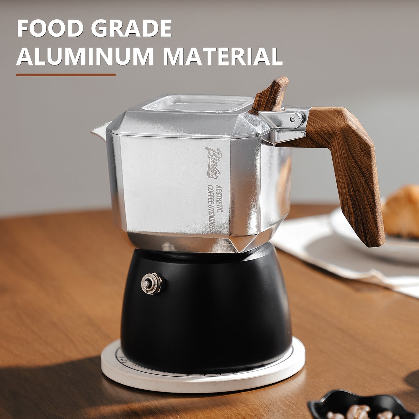 Espresso Maker Stovetop - Small Moka Pot 2 Cups,Italian Coffee maker for Single Use,4oz/120ML,Perfect for Home Cafe Camping