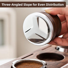 58mm Coffee Distributor,Heavy Duty Coffee Levelling Tool, Adjustable Depth Espresso Tamper Coffee Leveler with Walnut Wood Handle (58mm)