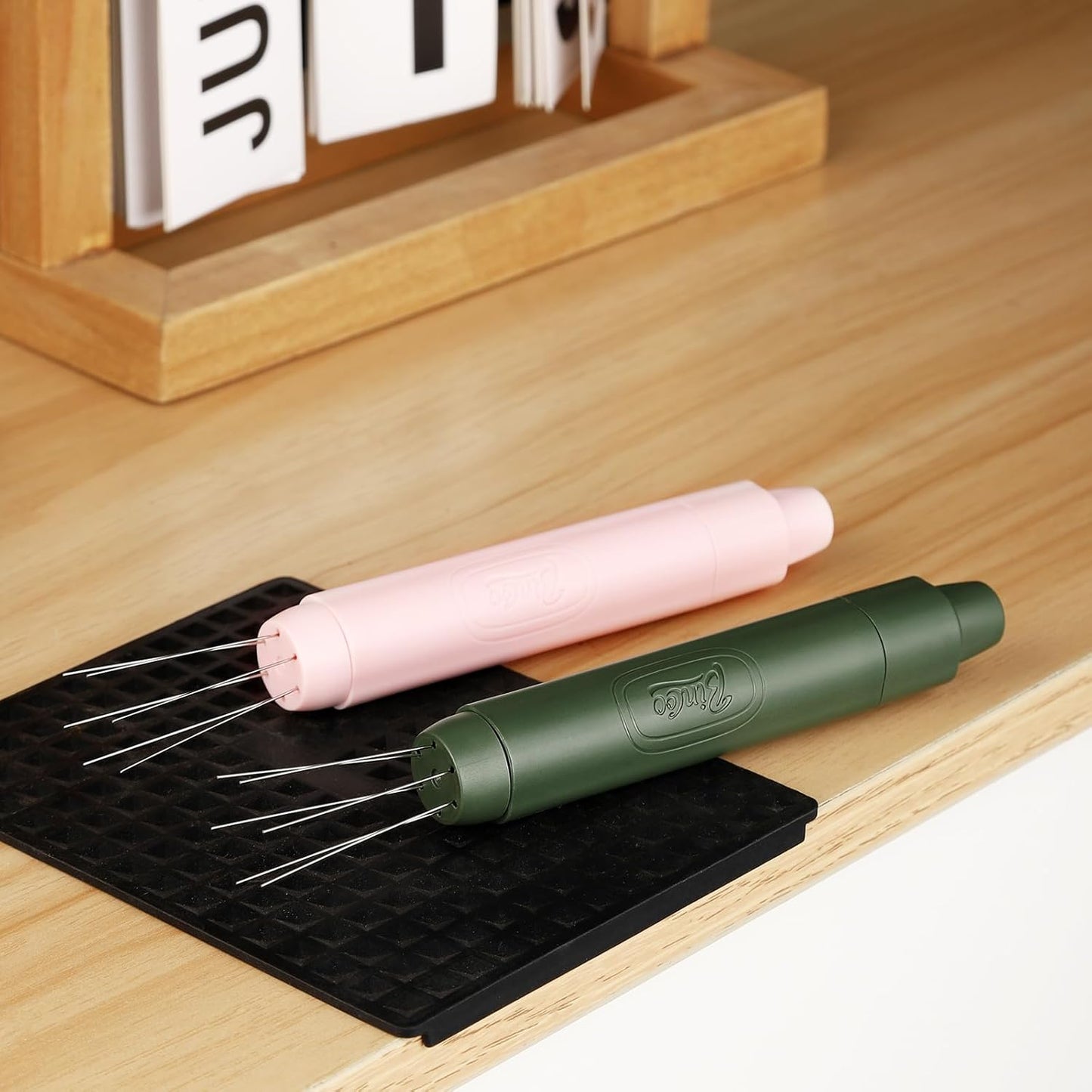 Bincoo Retractable WDT Tool Espresso Distribution Tool with Magnetic Store, Pink WDT Tool Espresso For Barista, 6 Stainless Steel Needles with 6 Extra,Coffee & Espresso Machine Parts & Accessories.
