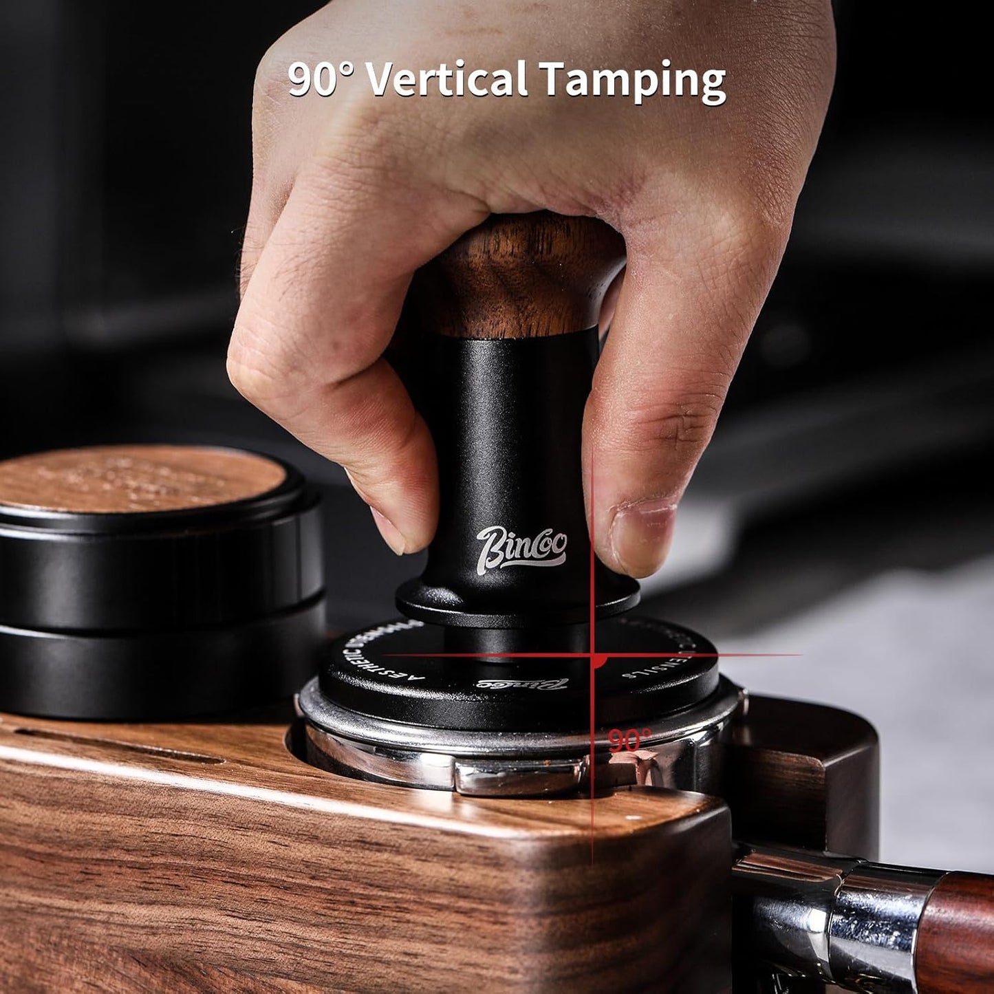 Espresso Tamper 51mm - Spring Loaded Coffee Tamper with Stainless Steel Base and Walnut Handle for Café,Tamped Perfection,Quality Brews at Home