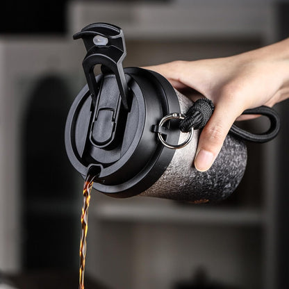 Insulated Coffee Mug with Lid, Travel Coffee Mug Tumble, Leakproof Travel Coffee Tumbler Cups, Gifts for Women Men Her Him,280ml (Black)