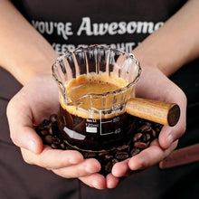 Espresso Shot Glass, 120 ML Espresso Cups with Handle and Dual-Scale, Espresso Shot Glass with V-Shaped Mouth