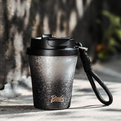 Insulated Coffee Mug with Lid, Travel Coffee Mug Tumble, Leakproof Travel Coffee Tumbler Cups, Gifts for Women Men Her Him,280ml (Black)