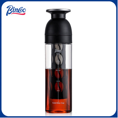 BINCOO Ice Crystal Cold Brew Mug Coffee Cold Brew Pot Tritan Mug Portable Mug Suitable for Home Office Outdoor 600ML