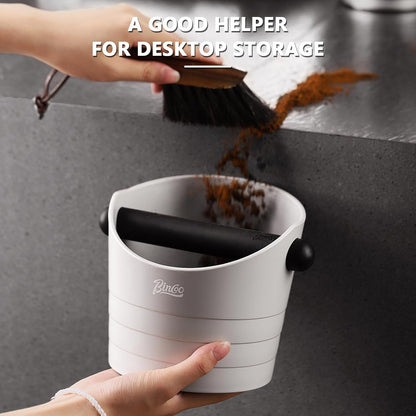 Cute Espresso Knock Box - 4.5 Inch Coffee Ground Knock Box, Espresso Puck Knock Box with Removable Knock Bar and Non-Slip Base (Army Green)