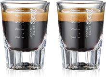 Espresso Shot Glasses 2 Pack - 50ml Espresso Measuring Cup Liquid Heavy Glass for Baristas for Single Shot