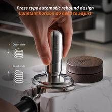 51mm Calibrated Espresso Tamper, 30lb Consistent Pressure Coffee Tamper, Calibrated Tamper for Espresso Machine, Spring Loaded Tamper with Stainless Steel Thread Base (Silver, 51mm)