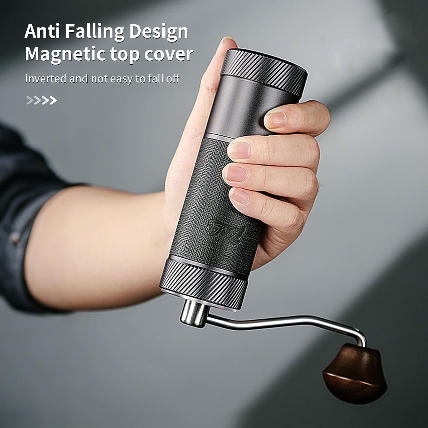 Manual Coffee Bean Grinder, Portable Hand Espresso Grinder with 6 Star CNC Stainless Steel Conical Burr,16 Internal Adjustable Setting and Double Bearing, Portable Carry Bag, 25g Capacity