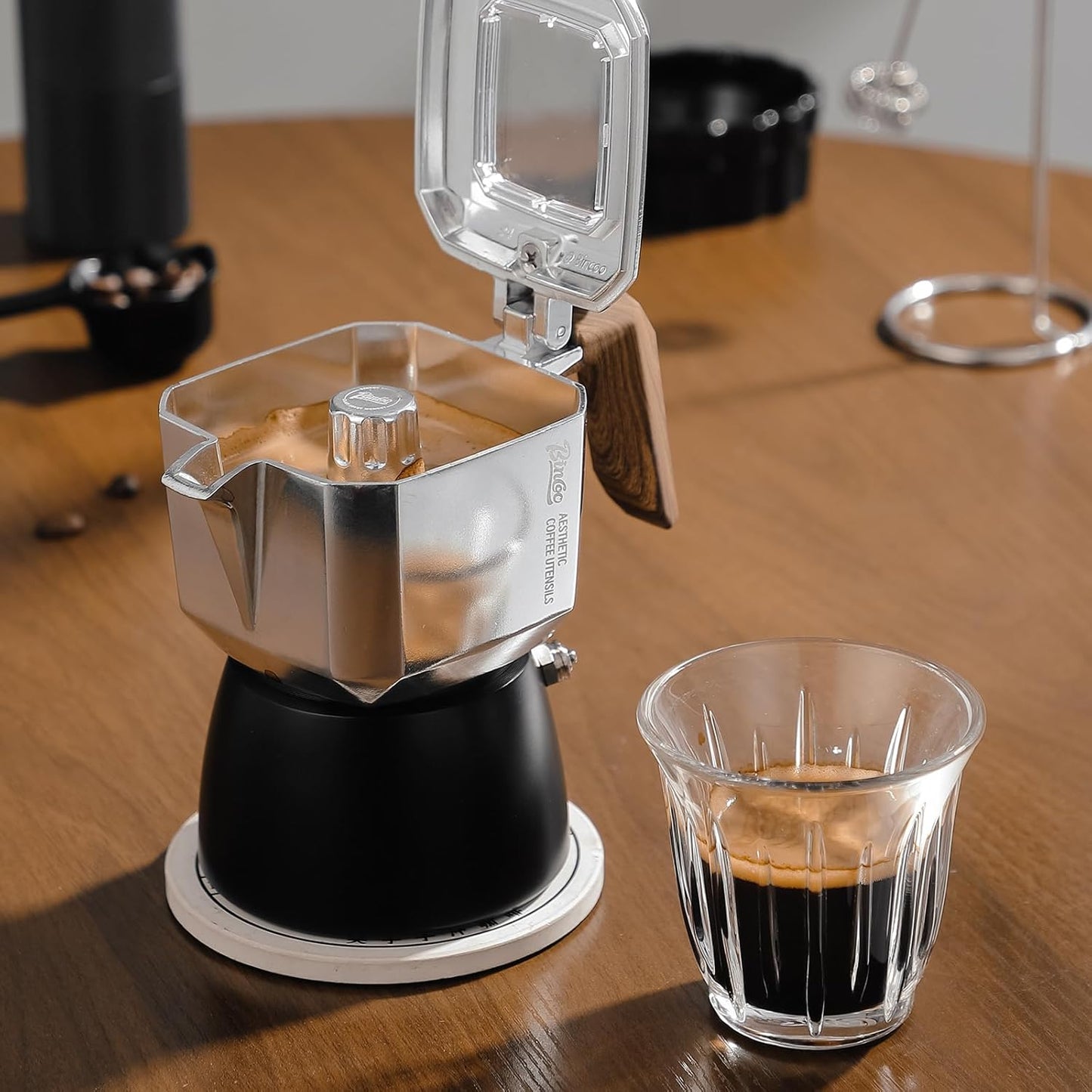 Espresso Maker Stovetop - Small Moka Pot 2 Cups,Italian Coffee maker for Single Use,4oz/120ML,Perfect for Home Cafe Camping