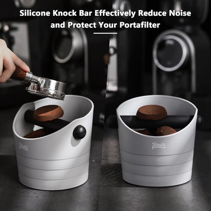Large Espresso Knock Box, 1.2L Pink Knock Box for Coffee Grounds, Espresso Puck Knock Box with Removable Knock Bar and Non-Slip Base
