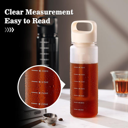 Bincoo GYKF2194 Cold Brew Coffee Maker 15oz, Iced Coffee Maker with Fine Mesh Filter,Cold Brew Travel Cup,Leakproof and Portable Lid (White)