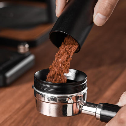 Bincoo GYKF2226 51-58mm Magnetic Dosing Funnel - Espresso Coffee Dosing Ring, Portafilter Funnel Barista Tools Compatible with 58MM Portafilter (Black, 58MM)