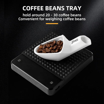 Bincoo Coffee Bean Dosing Cup, Ceramic Coffee Beans Dosing Set of 2, Measuring Cup Hold Up to 30g Coffee, Weigh Coffee Bean Container, Espresso Accessories for Coffee Bar, Tea Dosing (White+Black)