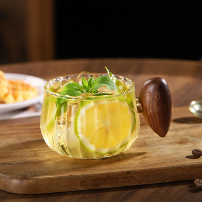 Bincoo GYJ60366 Iced Coffee Cups Set of 2,Clear Glass Coffee Mug Set Latte Glasses,250ml Cappuccino Mugs Espresso Coffee Cups with Handle