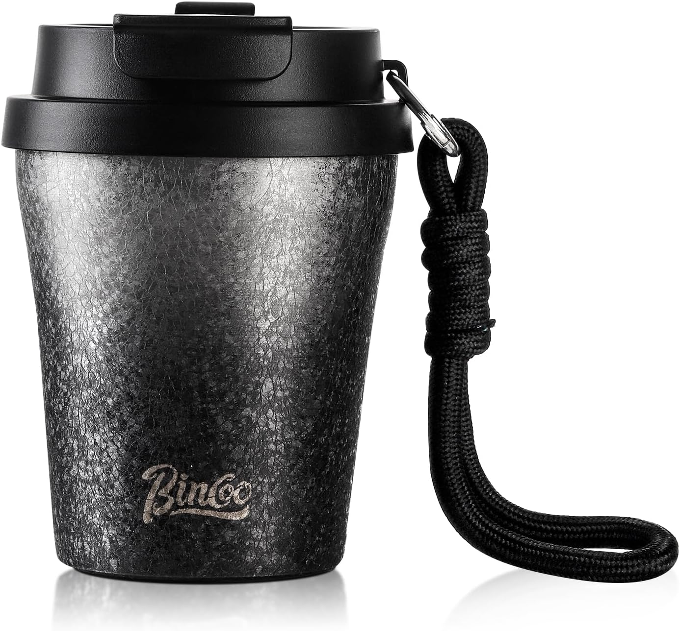 Insulated Coffee Mug with Lid, Travel Coffee Mug Tumble, Leakproof Travel Coffee Tumbler Cups, Gifts for Women Men Her Him,280ml (Black)