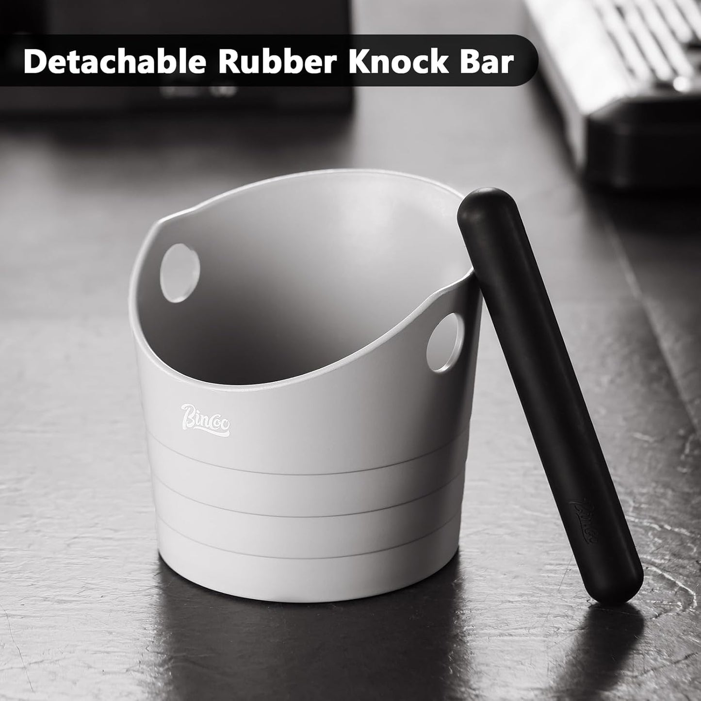 Cute Espresso Knock Box - 4.5 Inch Coffee Ground Knock Box, Espresso Puck Knock Box with Removable Knock Bar and Non-Slip Base (Army Green)