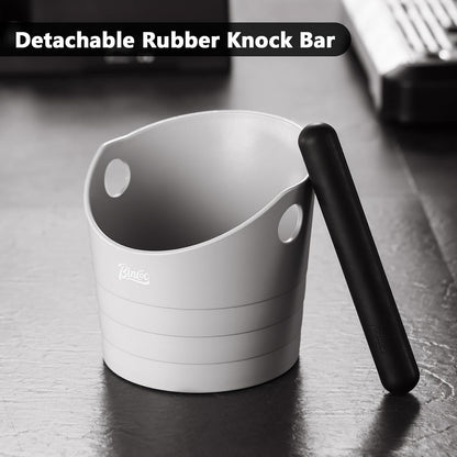 Cute Espresso Knock Box - 4.5 Inch Coffee Ground Knock Box, Espresso Puck Knock Box with Removable Knock Bar and Non-Slip Base (Army Green)