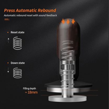 51mm Calibrated Espresso Tamper, 30lb Consistent Pressure Coffee Tamper, Calibrated Tamper for Espresso Machine, Spring Loaded Tamper with Stainless Steel Thread Base (Silver, 51mm)