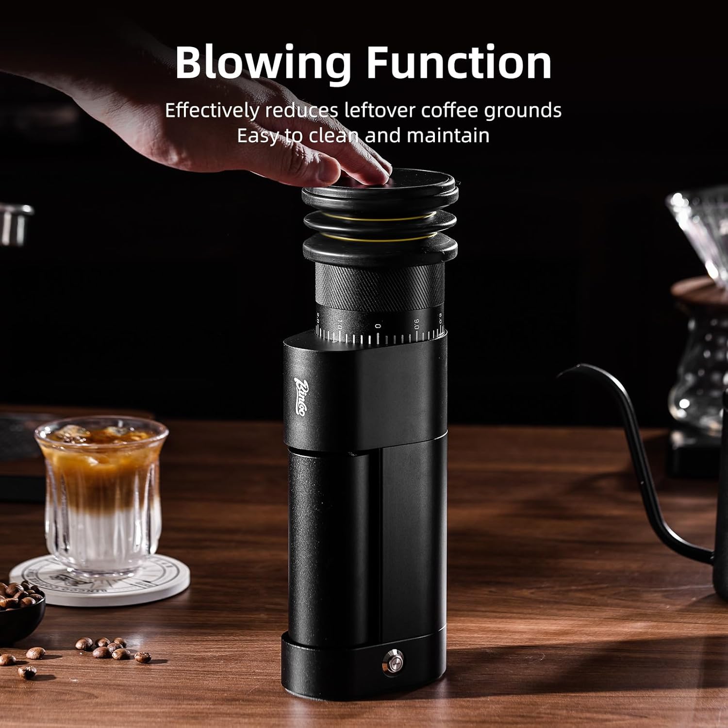 Electric Espresso Grinder - One-Touch Coffee Bean Grinder with