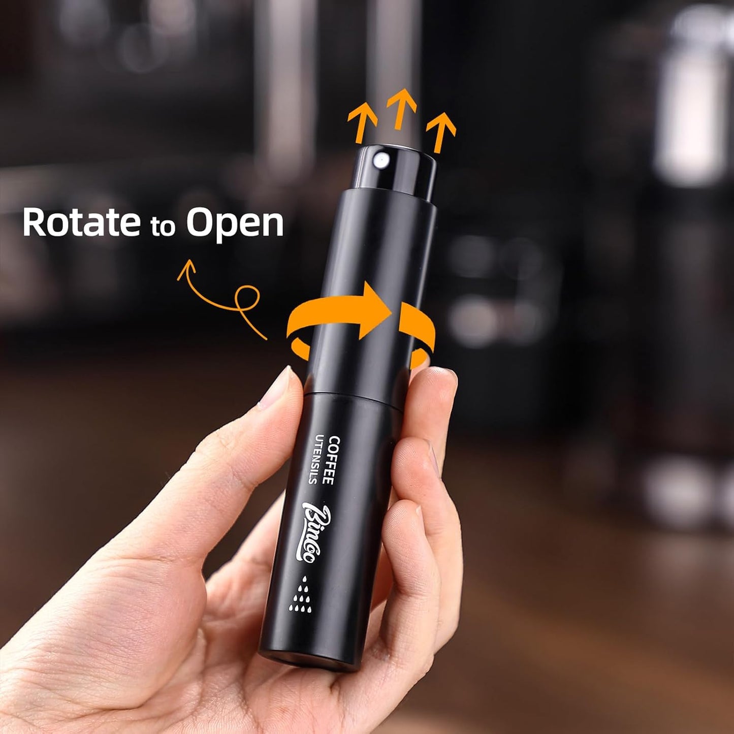 Bincoo GYKF1302 Coffee Spray Bottle - 10ml Capacity Coffee Bean Sprayer, Anti-static Coffee Bean Spritzer, Small and Portable for Travel (Black)