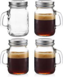 Bincoo 4 Pack Espresso Shot Glass Espresso Cups With Lid and Handle for for Coffee, Beans, Wine, Bar, Party, 4oz