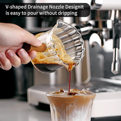 Espresso Shot Glass, 120 ML Espresso Cups with Handle and Dual-Scale, Espresso Shot Glass with V-Shaped Mouth