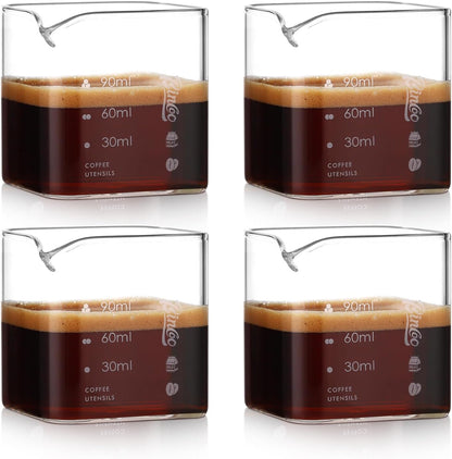 4-Pack V-shape Espresso Shot Glass, 4oz, Glass Shot Cup Accessories