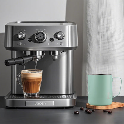 Milk Frothing Pitcher -350ml/12oz Milk Frother Cup Espresso Steaming Pitcher for Barista, Bincoo SUS304 Stainless Steel Espresso Steaming Pitchers for Latte Art/Cappuccino/Coffee (Green-350ml)