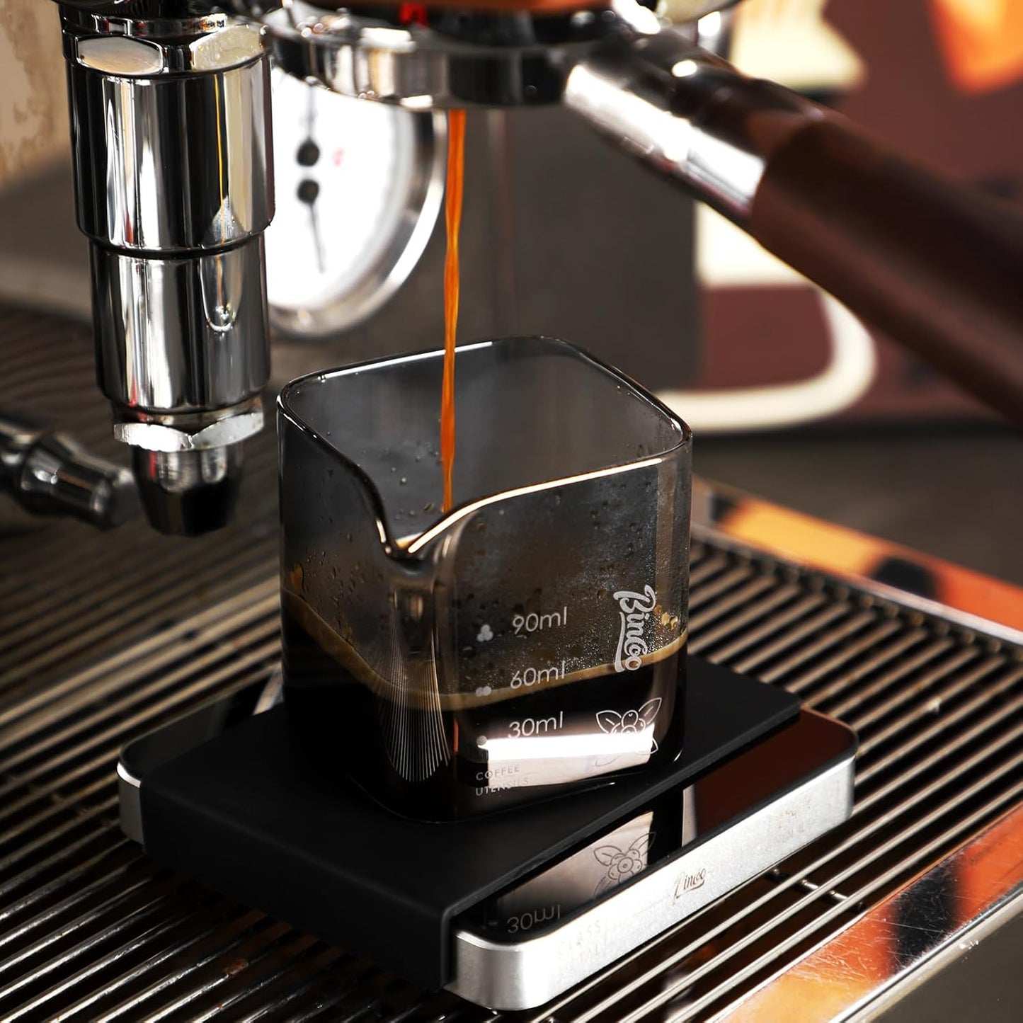 Espresso Cup 2 Pack,Espresso Shot Glass Set with Spout,150ML Espresso Accessories, Glass Shot Cup for Barista