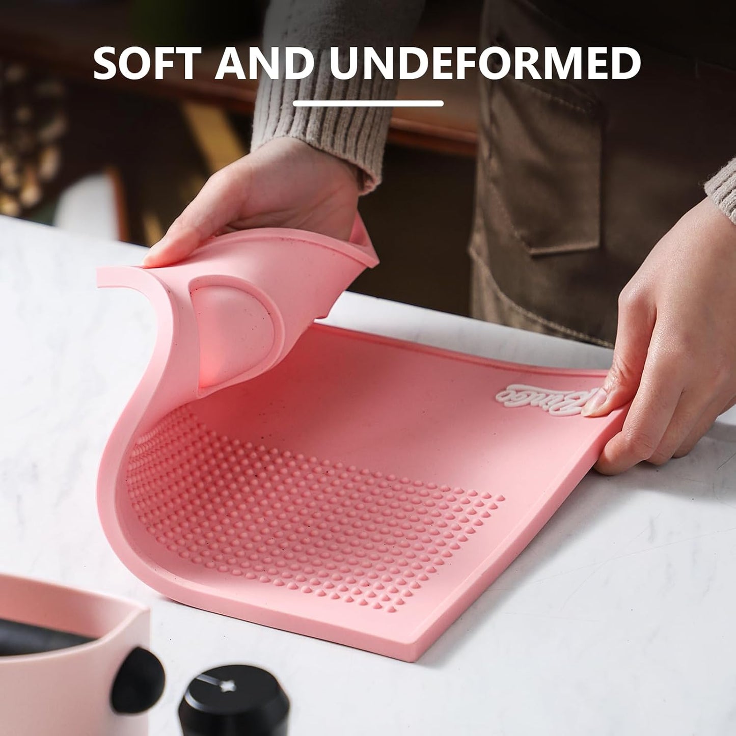 Bincoo Espresso Tamping Mat,Pink Silicone Coffee Tamper Mat,Silicone Tamping Pad for Barista Tool Home Kitchen Bar Coffee Shop