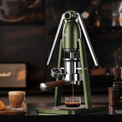 Bincoo Manual Espresso Maker Set - Hand Press Espresso Machine – 12Bar Pressure Profiling, Dual-Lever Manual Coffee Maker with Pre-Infusion, Portable for Custom Espresso Shots, Stainless Steel