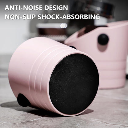 Large Espresso Knock Box, 1.2L Pink Knock Box for Coffee Grounds, Espresso Puck Knock Box with Removable Knock Bar and Non-Slip Base